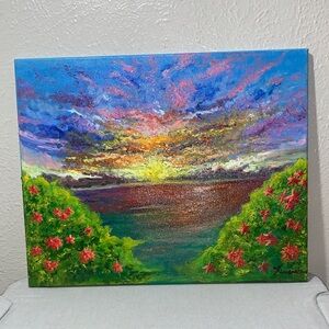 Vibrant Sunset Landscape Canvas Art